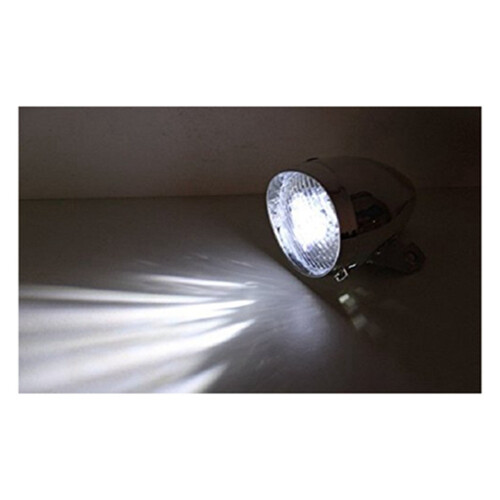 2X Retro Bicycle Bike Accessory Front Light Bracket Vintage 3LED Headlight (Silver) 2