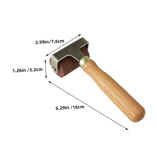 Wooden Handle Printmaking Roller with Ergonomic Grip for Smooth Ink Application and Craft Brayer 1