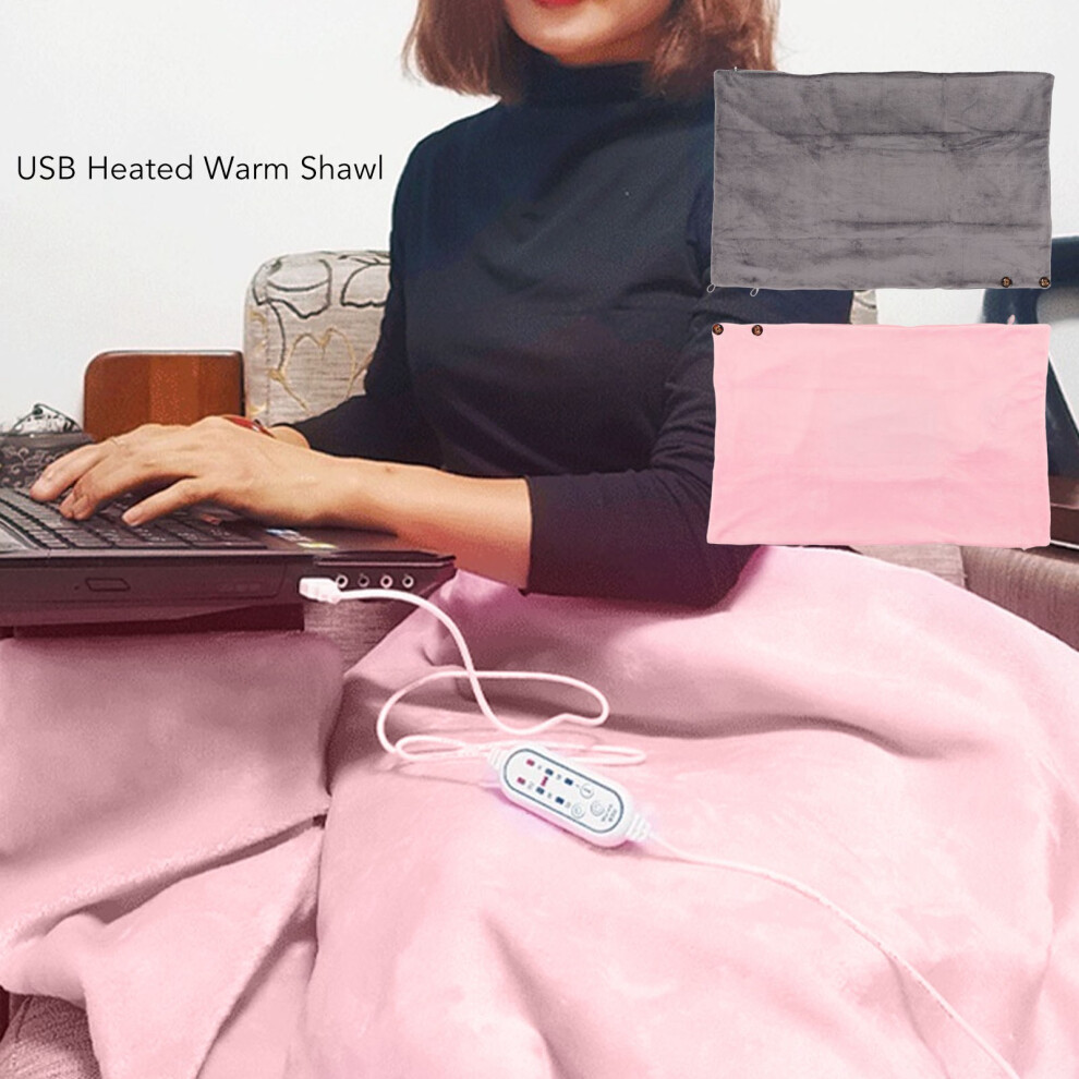 USB Heated Wrap 3 Gear Pink Shawl