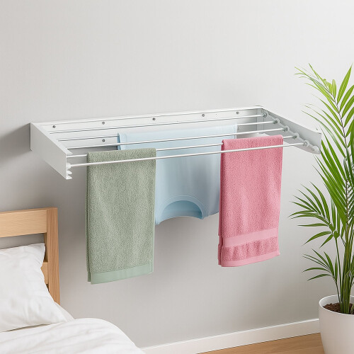 Wall-Mounted Foldable Clothes Airer, Space-Saving 2