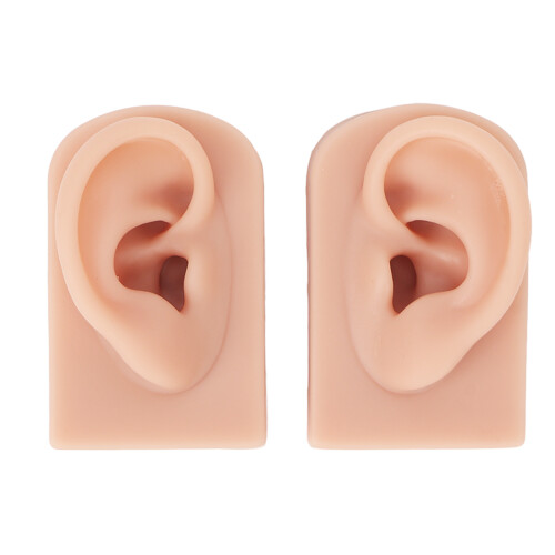 Silicone Ear Model 2PCS Soft Reusable Medium Skin 8x5x3.5cm 1