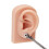 Silicone Ear Model 2PCS Soft Reusable Medium Skin 8x5x3.5cm 12
