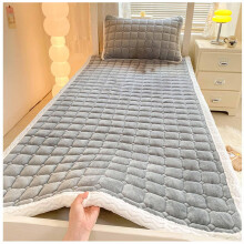 Futon Mattress Pad with Pillowcase, Warm Fleece, NonSlip Floor Sleeping Pad for Guests, Gray 35x79in