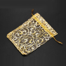 600Pcs Champagne Eyelash Organza Drawstring Pouches Jewelry Party Wedding Favor Gift Bags 3.5 inch X4.3 inch
