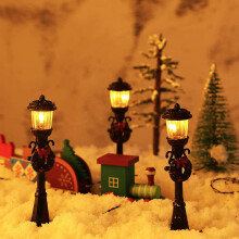 20 Pcs Christmas Lamp Post Train Lamp Miniature Street Lamp Decorative Lights for DIY Dollhouse Village Pathway