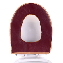 Plush Toilet Seat Cover Soft Warm Washable Cushion for Winter Brown with Zipper Easy Fit
