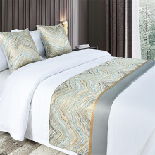 Luxury Gold Jacquard Bed Runner for King and Queen Beds, Hotel Style Bedding Protector 50x180cm