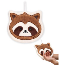 Soft Quick Dry Bathroom Hand Towels with Cute Raccoon Print Coral Fleece for Kitchen or Bath