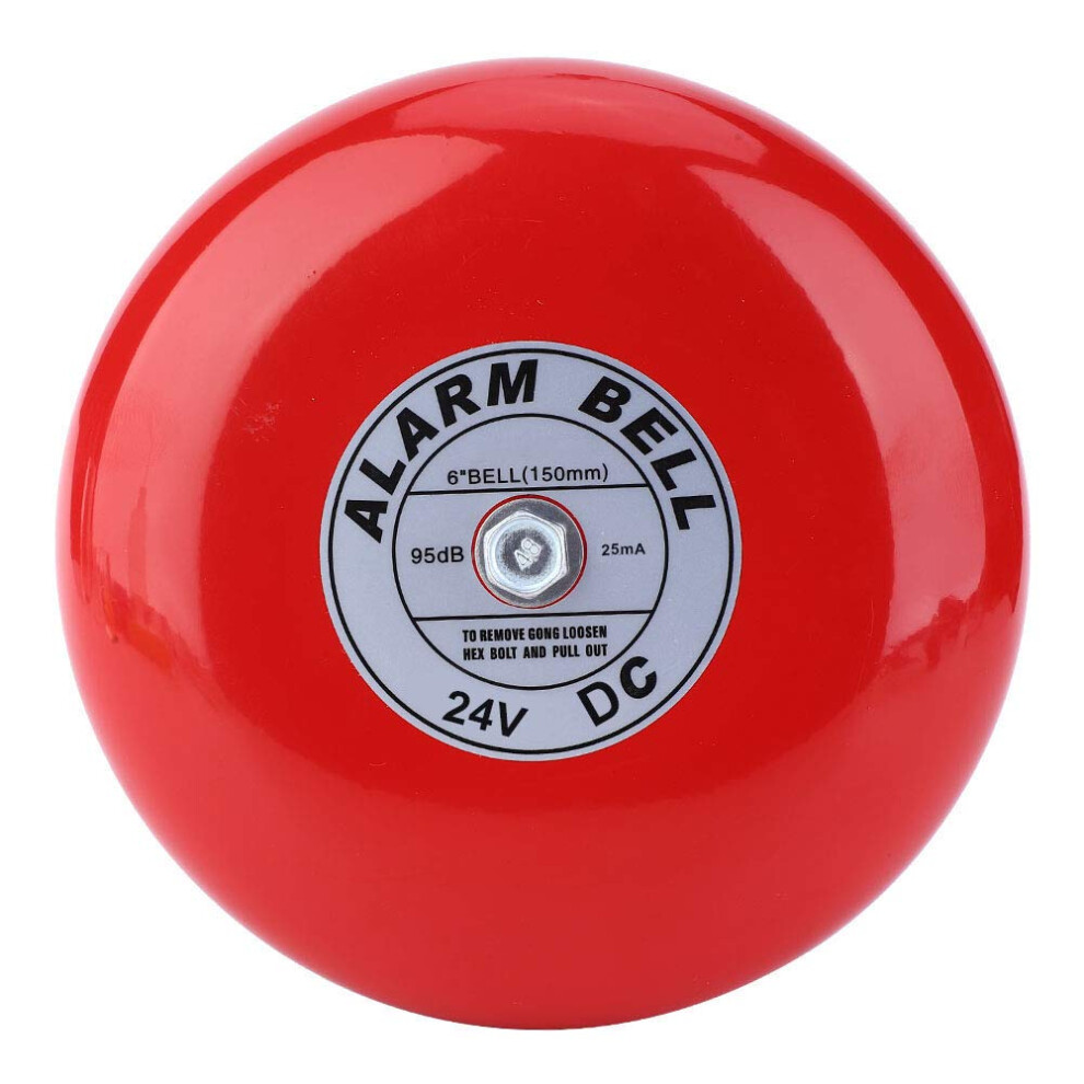 24V Fire Alarm Bell 95Db Loud Metal Electric Alarm Bell 150Mm For School Factory Security 9771547609858