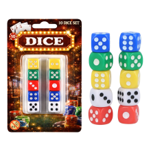 10 Coloured Dice 6 Sided Game Dice D6 Bulk Pack