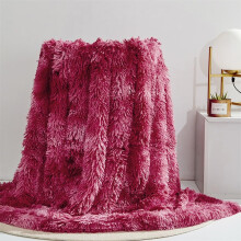 Wine Red Weighted Plush Throw Blanket Soft Flannel Faux Fur 80x120cm for Sofa and Bed