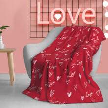 Valentine's Day Heart Throw Blanket 60x50 Soft Flannel Red Love Design for Couch Bed Gift
