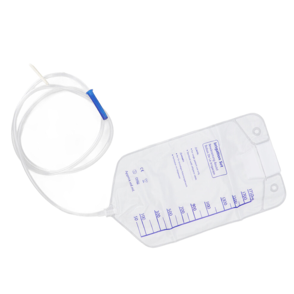 1750ml PVC Enema Bag Kit, 31x17.8cm, Colonic Cleansing Tool