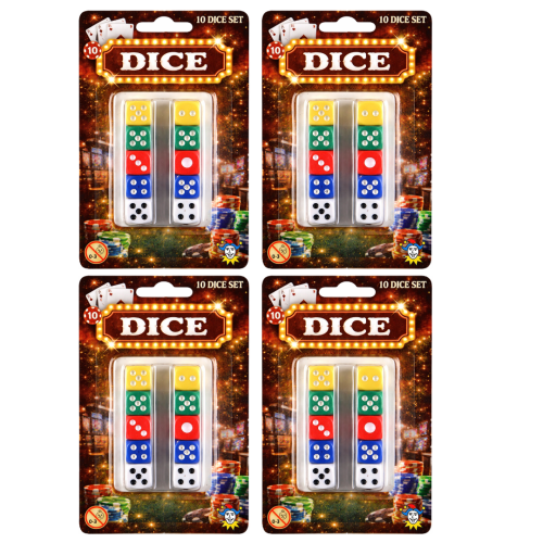 40 Coloured Dice 6 Sided Game Dice D6 Bulk Pack