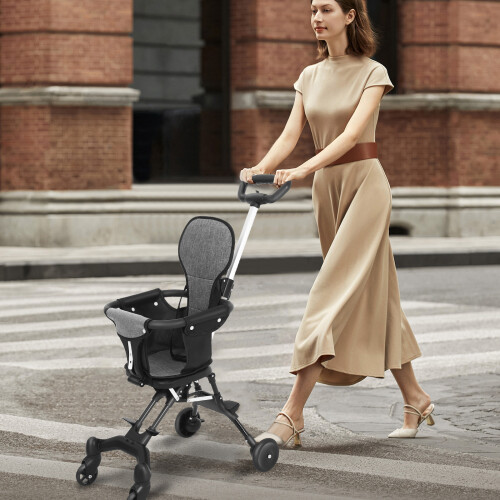 Foldable Baby Stroller Lightweight Travel for Airplane Black 2