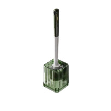 Toilet Brush with Holder Set, Green Transparent Compact Design, SpaceSaving for Bathroom Cleaning
