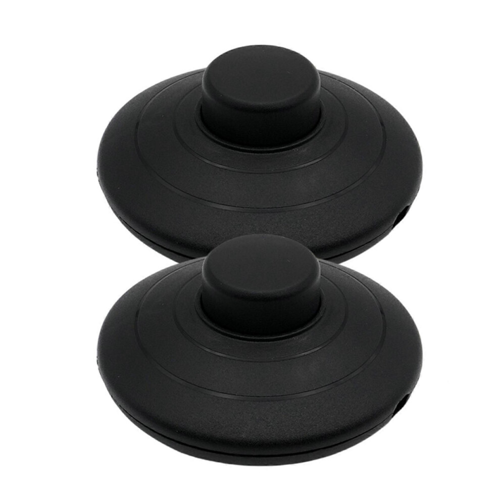 2 Floor Pedal Switches Compatible With Round Plug-In Pedal Lamp Switches, With Foot Press Button Reset Button, Online Switch, Black 9122581457507