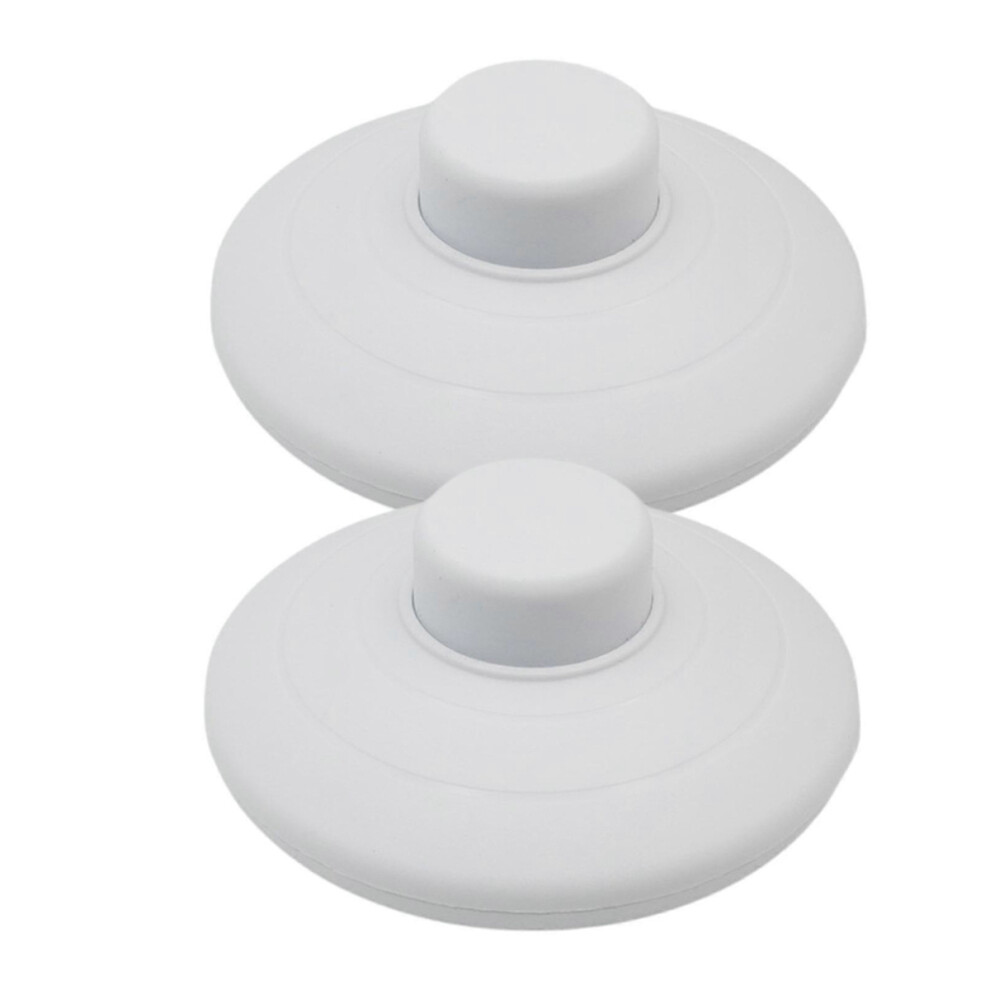 2 Floor Pedal Switches Compatible With Round Plug-In Pedal Lamp Switches, With Foot Press Button Reset Button, Online Switch, White 9122581457514