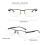 Reading Glasses with DualZone Progressive Lenses, Blue Light Blocking Titanium Half Frame +250 Black 2