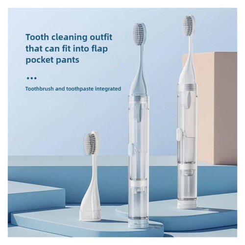Travel Toothbrush with Builtin Toothpaste Storage, Soft Bristles, Folding Design, White 2