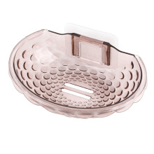Wall Mounted Soap Dish Acrylic Holder with Fast Drainage, Self Adhesive No Drilling for Bathroom