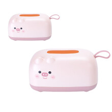 Pink Pig Tissue Box Cover Cute Cartoon Animal PP Fabric Durable Easy Clean for Home Office