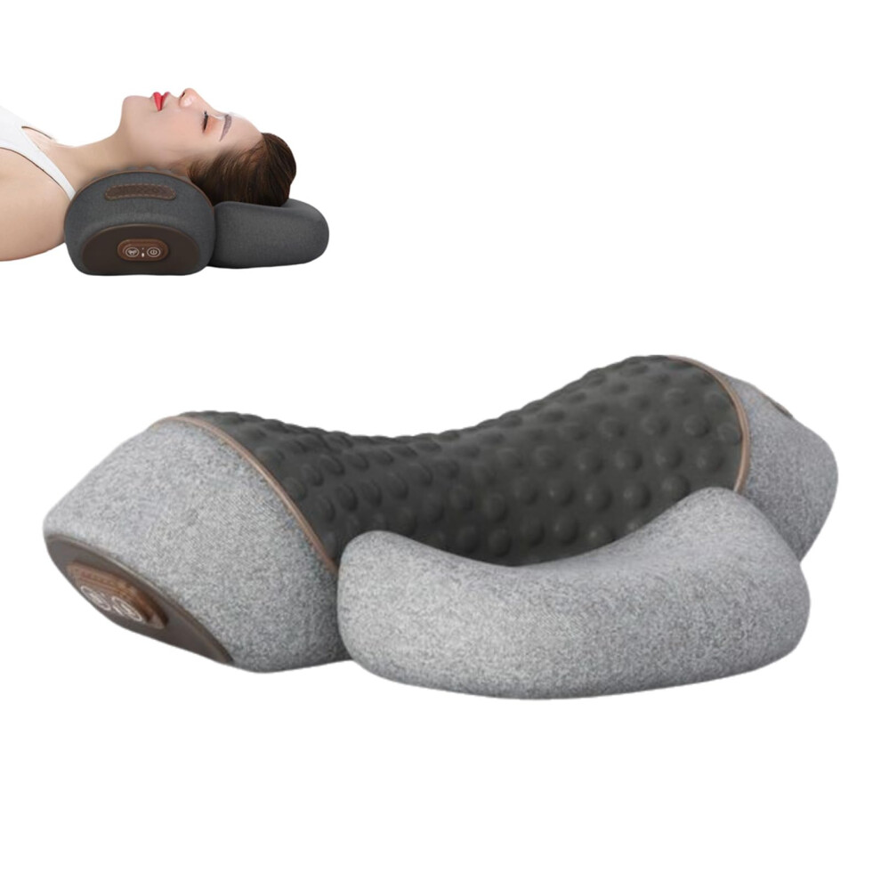 Light/Gray 3In1 Neck And Shoulder Massager With Heat Therapy, Adjustable Memory Foam Pillow