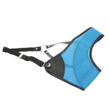 Adjustable Blue Archery Chest Guard for Youth & Adults, Durable PET Fiber & Cowhide Protective Gear