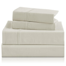 King Size Egyptian Cotton Bed Sheets 600TC Hotel Luxury Deep Pocket Cooling Set Ivory 4 Piece