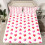 King Size Microfiber Bed Sheets with Deep Pockets, Red Pink Heart 3D Printed Bedding Set 3