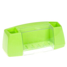 Toothbrush Holder Wall Mounted Bathroom Organizer QuickDry PVC Storage Box with Suction Hooks (2)