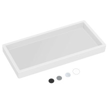 Silicone Vanity Tray Bathroom Counter Organizer 7.8 Inch NonSlip Waterproof White Sink Tray