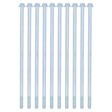 10 Pcs Half Thread Bolts 10x285 Carbon Steel Blue White Zinc
