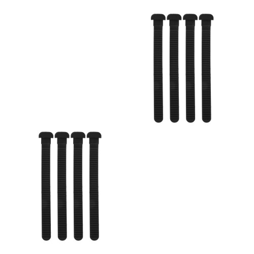 8Pcs Inline Skates Power Belt Black PVC Replacement Binding Straps 2