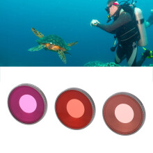 3 Pcs Camera Dive Filters Set for Action3 Pink Red Purple HD Optical Glass