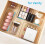 25 PCS Adjustable Clear Plastic Drawer Organizer Set with Multiple Tray Sizes for Kitchen Bathroom Office 5
