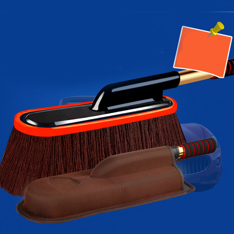 Car Duster Detailing Brush 55Cm Extendable Mop For Auto Interior & Exterior Cleaning Brown 4631389963455