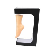 Floating Shoe Display Stand with 360 Rotation, RGB LED Acrylic Sneaker Showcase Black
