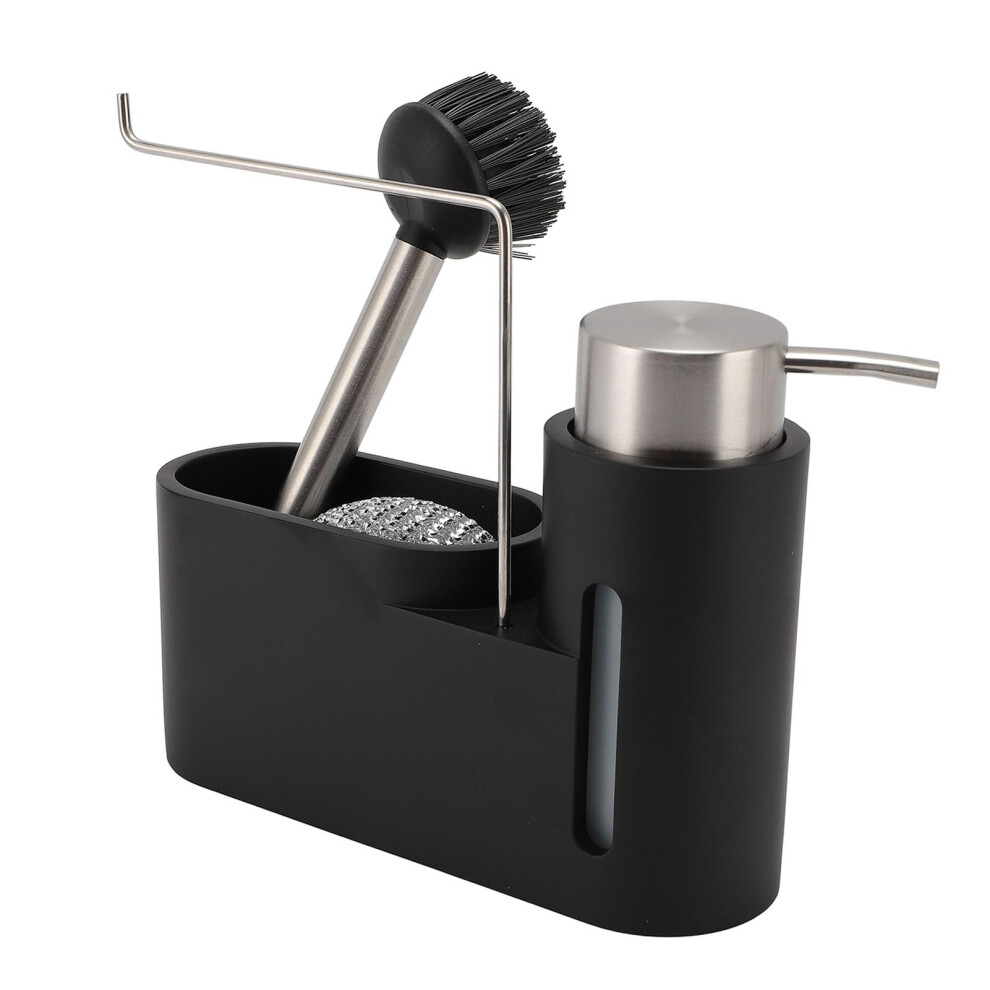 Dish Soap Dispenser With Brush And Sponge, Compact Kitchen Sink Organizer Set, Rust Resistant 9053599089865