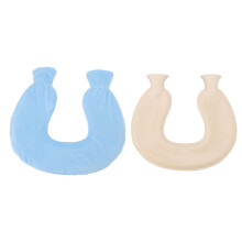 1L U-Shaped Hot Water Bottle with Soft Cover - Blue, Winter Neck & Shoulder Warmer