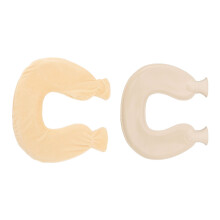 1L U-Shaped Hot Water Bottle with Fluffy Cover Beige for Neck & Shoulder Warmth
