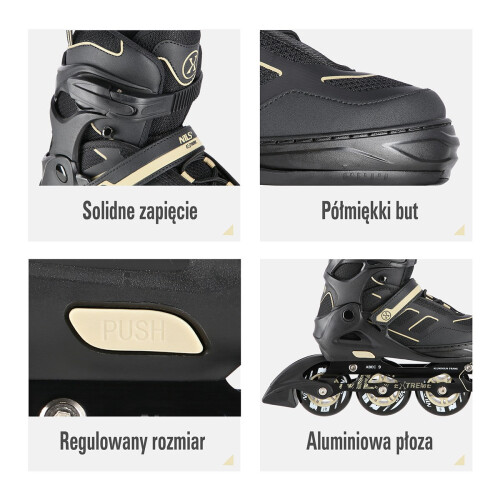 Inline Skates, Black-Beige, Size M 1