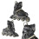 Inline Skates, Black-Beige, Size M 9
