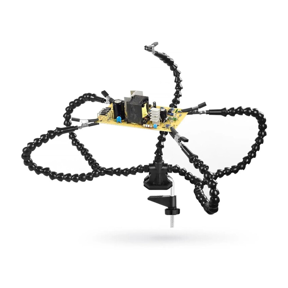 Soldering Helping Hands Station With Magnifier Led, 360 Rotating Clips, Aluminum Base 9455672764483