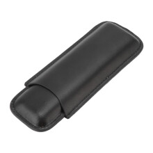 Leder-Zigarrentasche Tragbarer 2-Finger-Reisehalter für Geschäft & Geschenk Schwarz