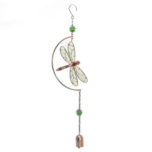 Home Decor Wind Chimes Waterproof Iron Dragonfly Ornaments for Outdoors 26cm
