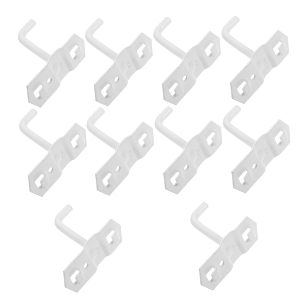10Pcs Heavy Duty Square Hole Pegboard Hooks For Garage Organization And Retail Display White 9053599092131