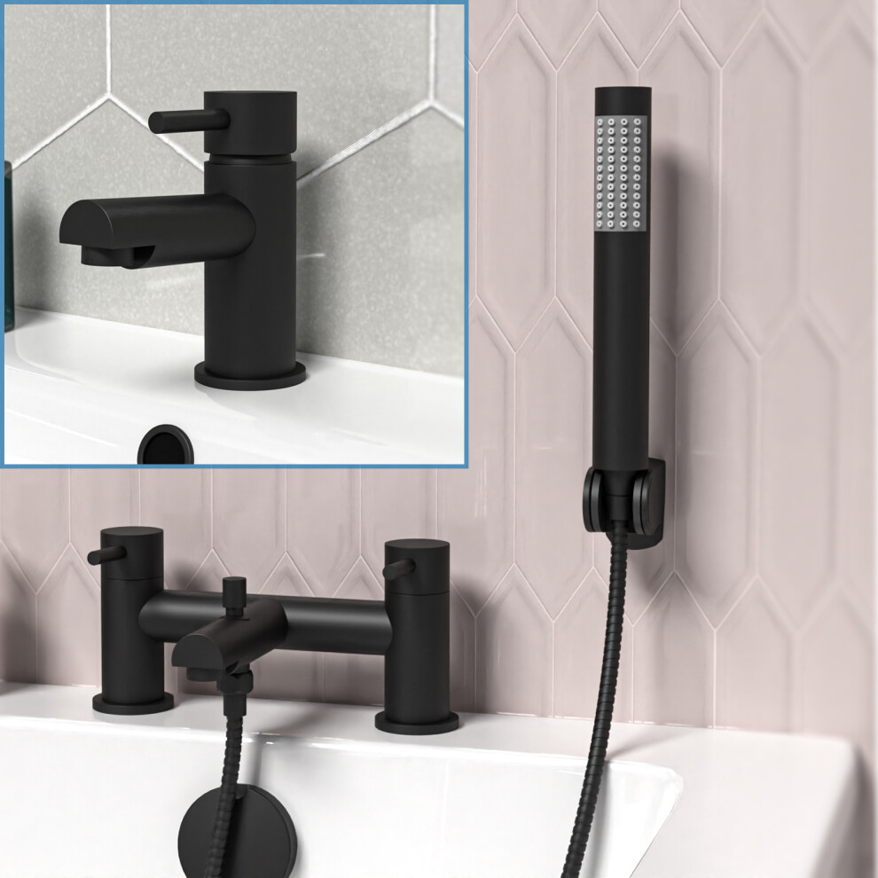 Nes Home Shower Mixer Tap, Handheld Shower Kit, Basin Mixer Tap & Waste 5471657399376