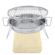 Portable BBQ Grill Stainless Steel Folding Charcoal Grill for Camping Picnic and Outdoor Cooking Ref: 2003