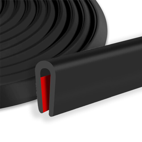 SelfAdhesive Rubber Edge Protector 3m Black Flexible EPDM U Profile Trim for 2mm Edges